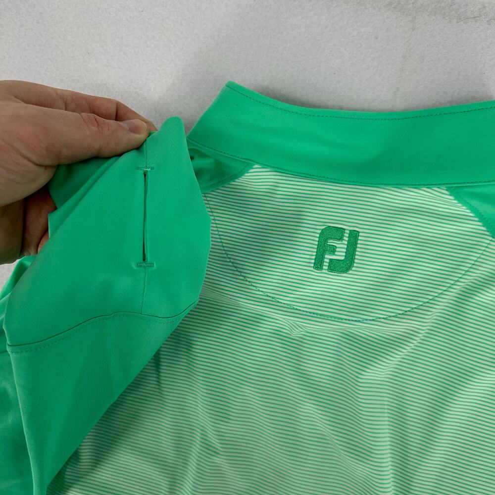 NWT Women's Green White FootJoy Golf 1/4 Zip UV Sun Protection Long Sleeve Sz L - Picture 7 of 9